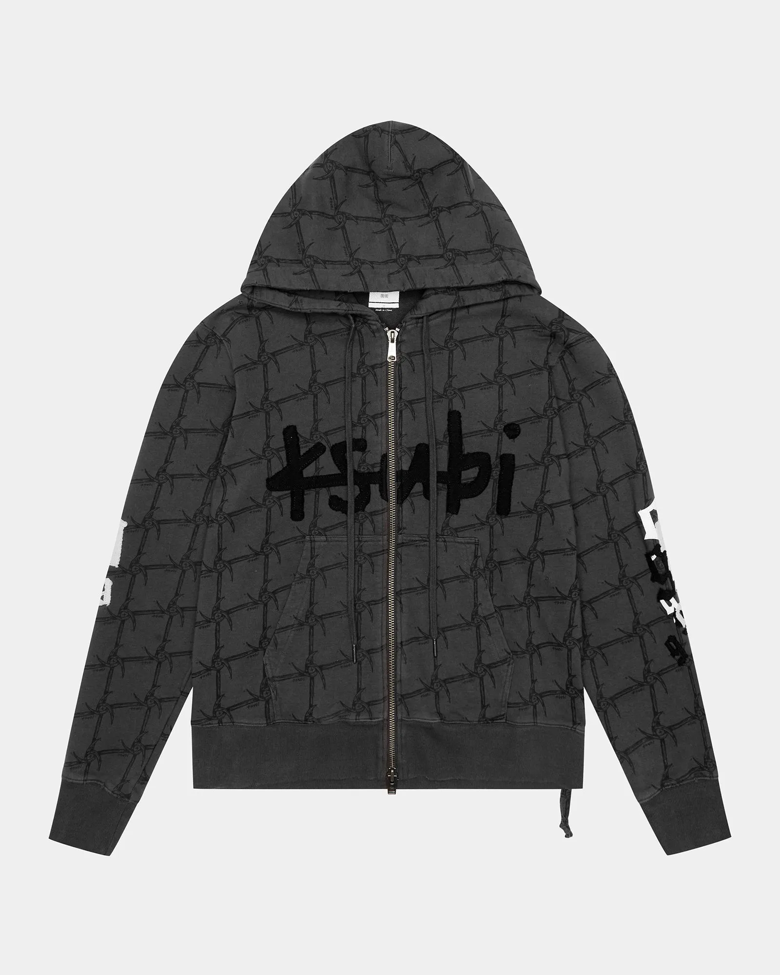 999 ZIP THRU KASH HOODIE FADED BLACK