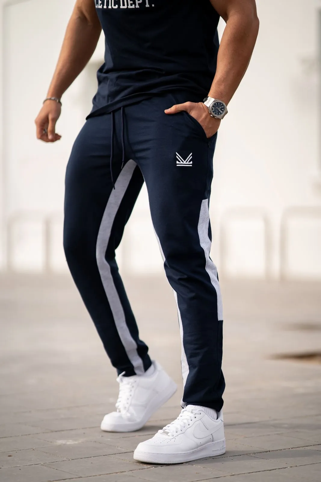 Athletic Cotton Cotton Terry Trouser - Navy