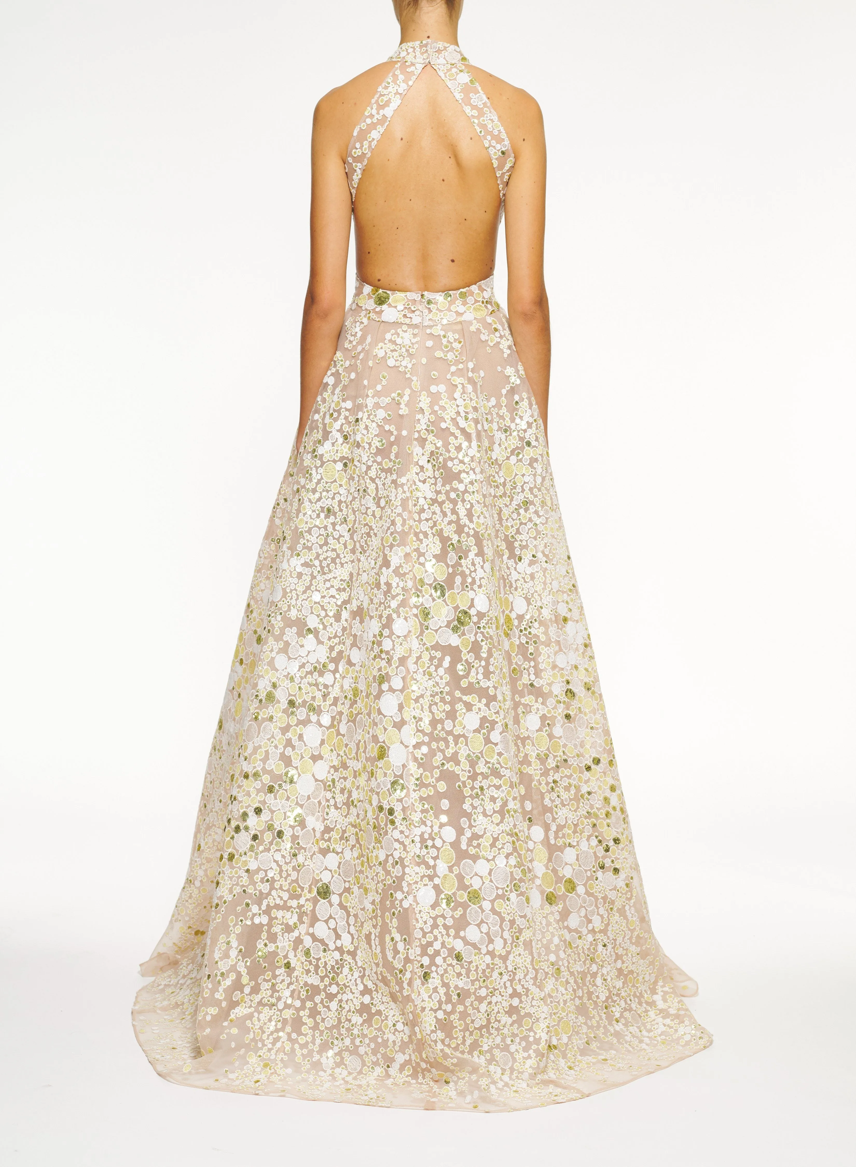 Atom Embroidered Crossover Gown