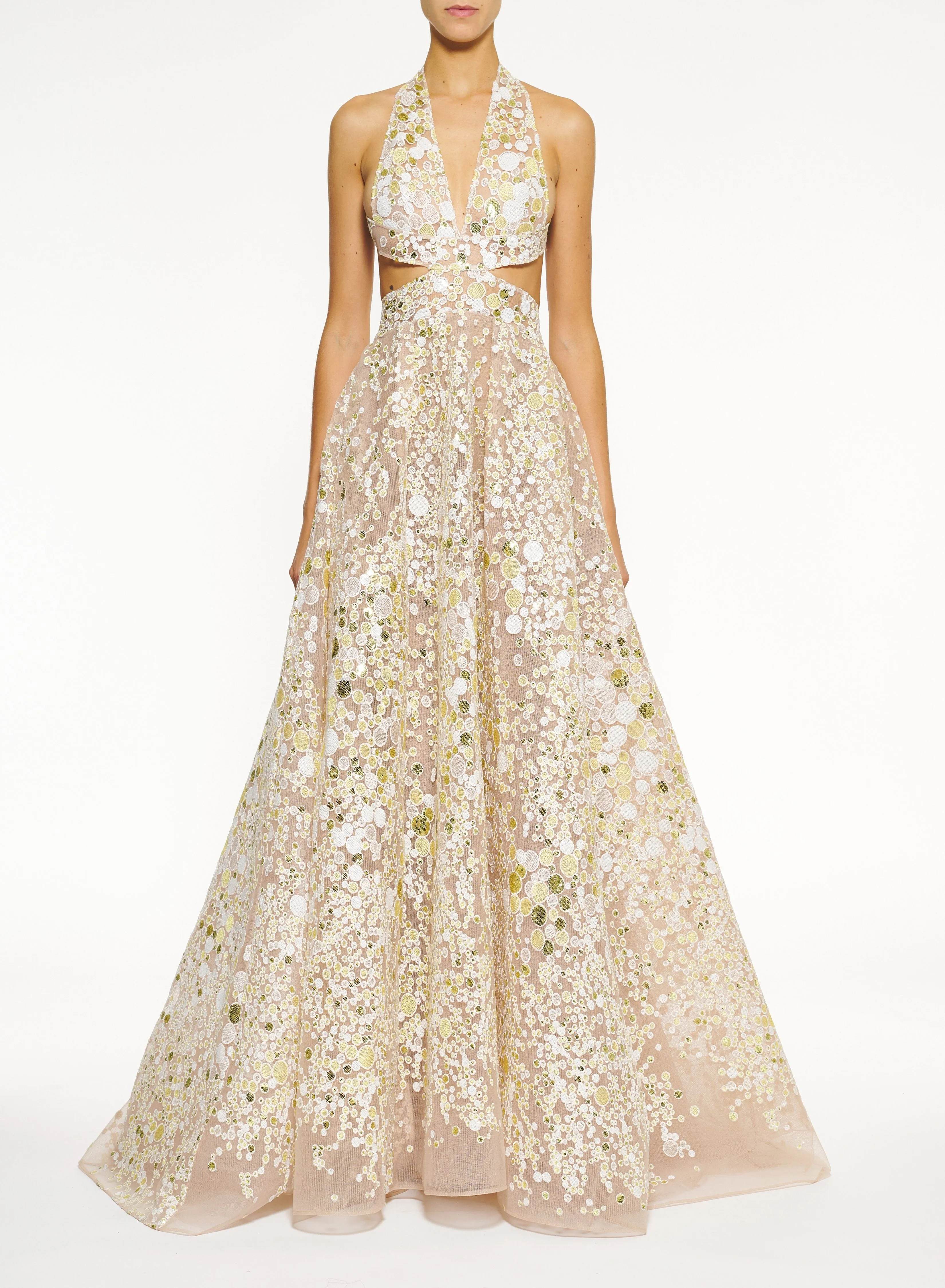 Atom Embroidered Crossover Gown