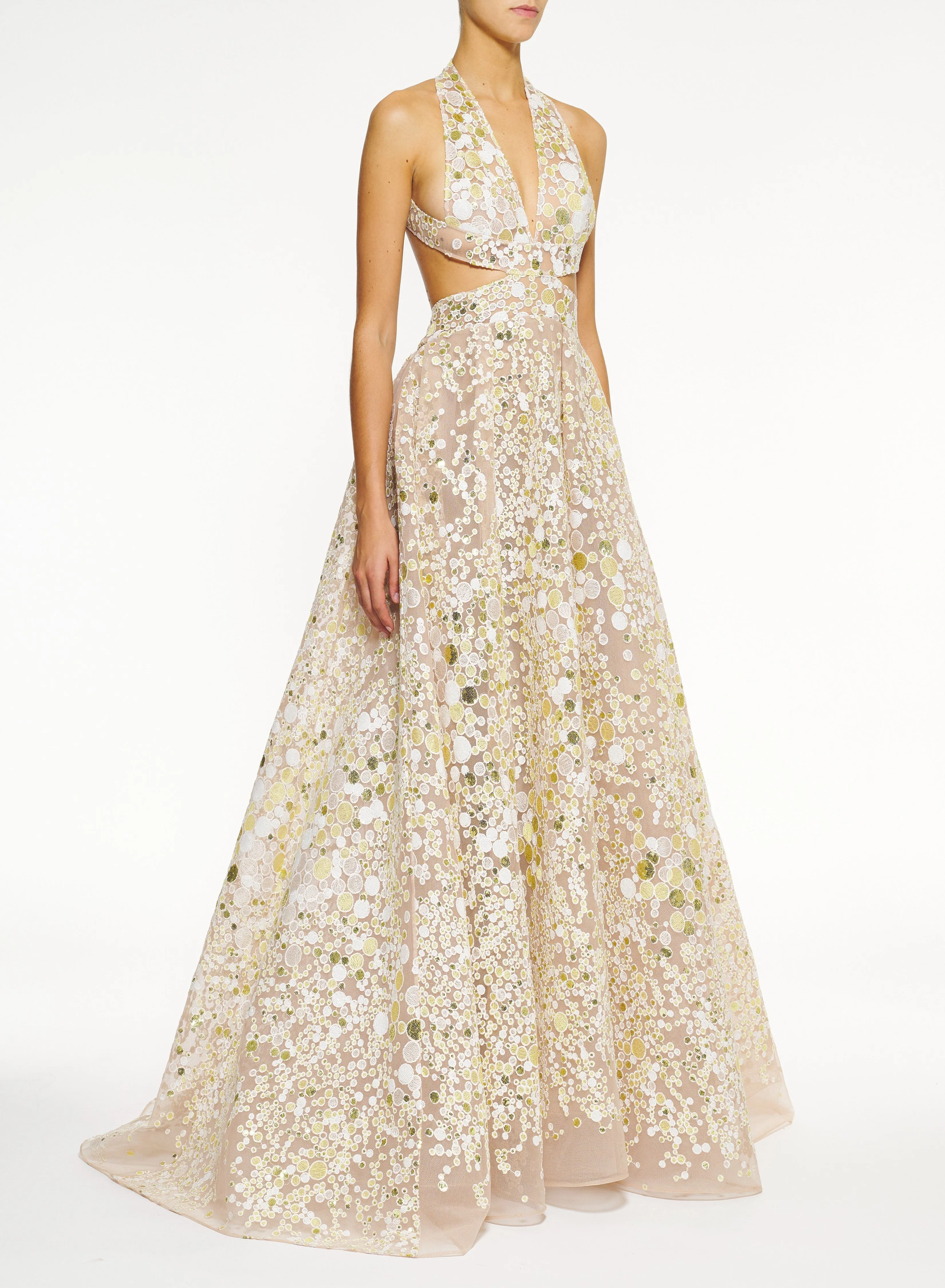 Atom Embroidered Crossover Gown