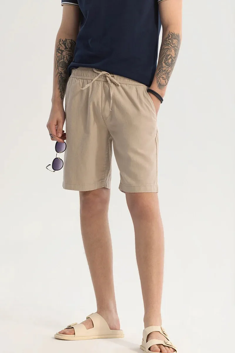 Beige Cotton Shorts