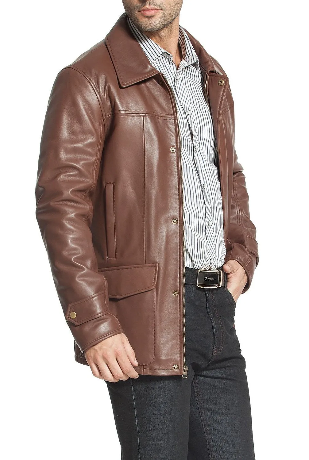 BGSD Men Hunter Lambskin Leather Coat