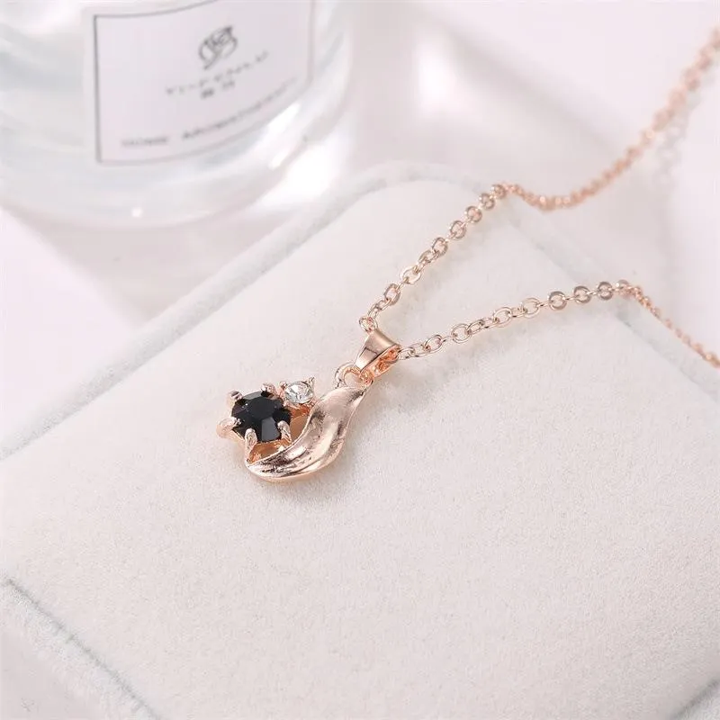 Black Onyx Elegant Rose Gold Jewelry Set