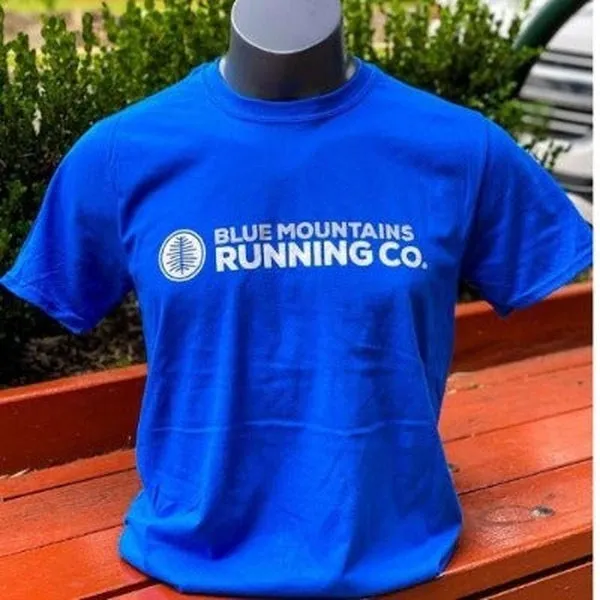 Blue Mountains Running Co Womens T-Shirt Royal Blue