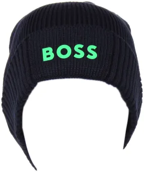 Boss Asic Beanie In Navy For Men