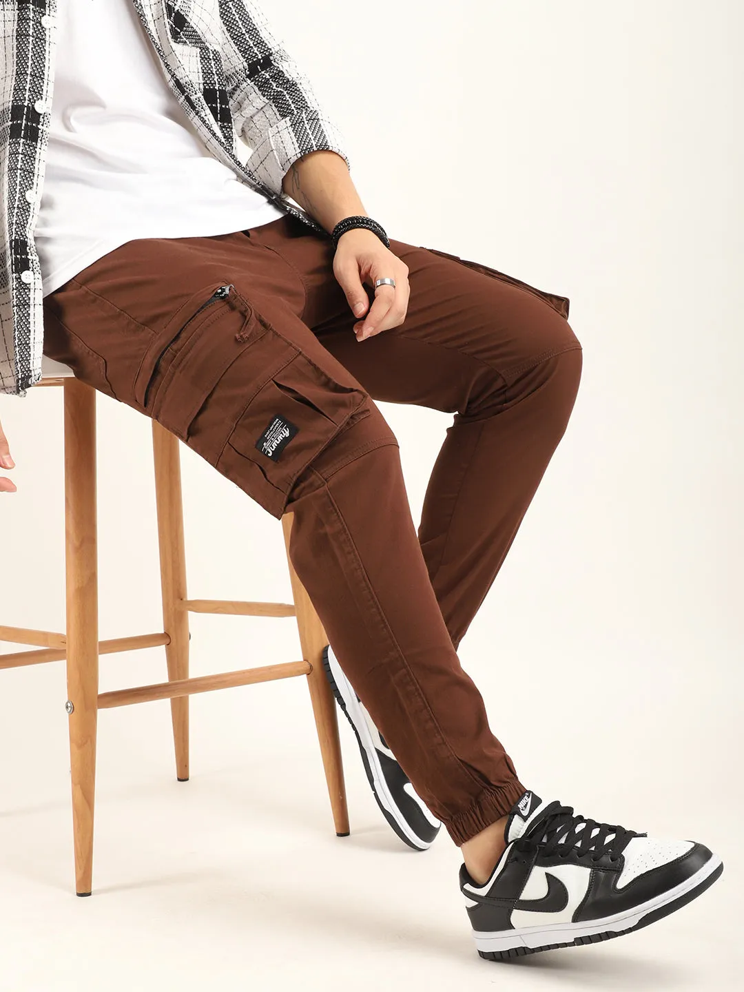 Brown Cotton Twill Cargo