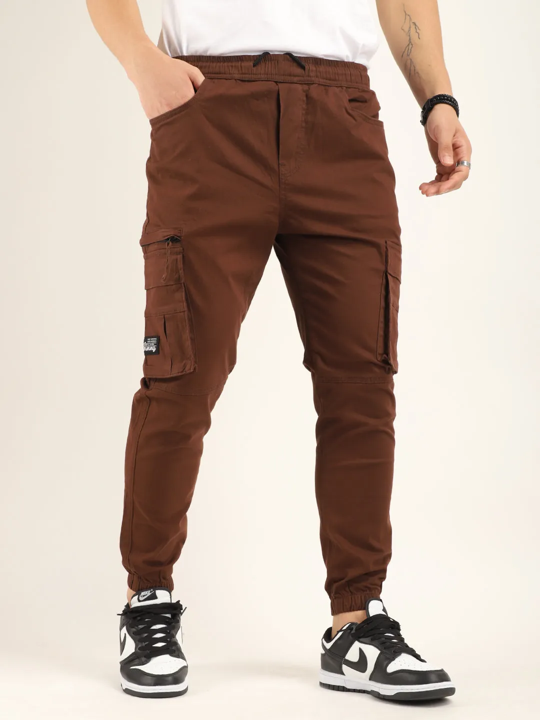 Brown Cotton Twill Cargo