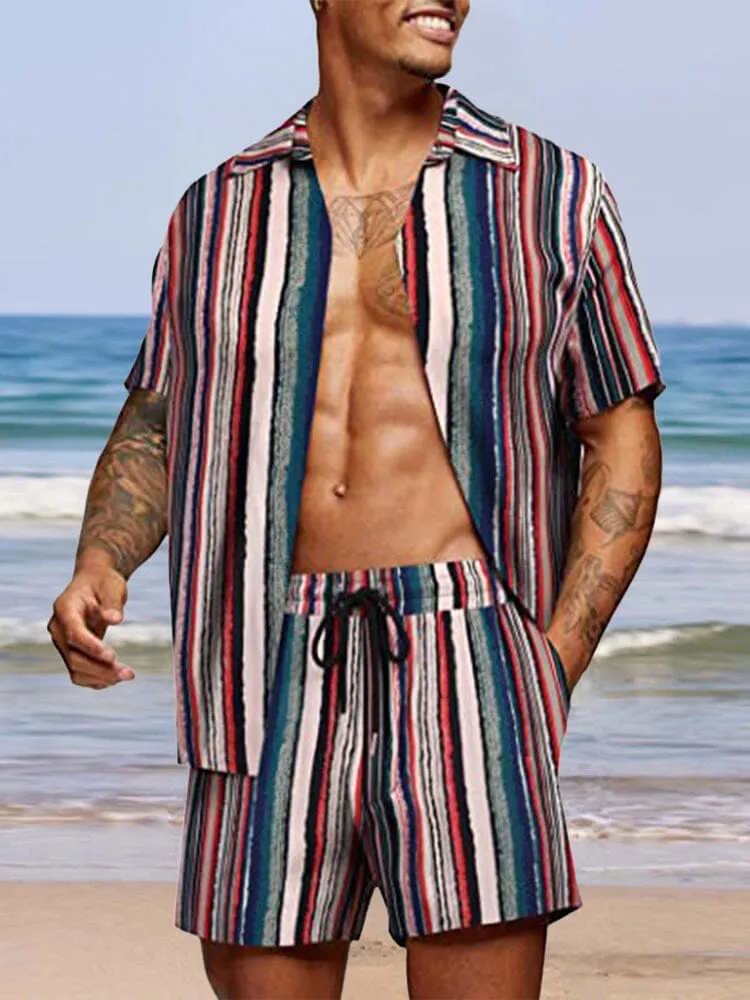 Casual Hawaiian Printed Beach Set