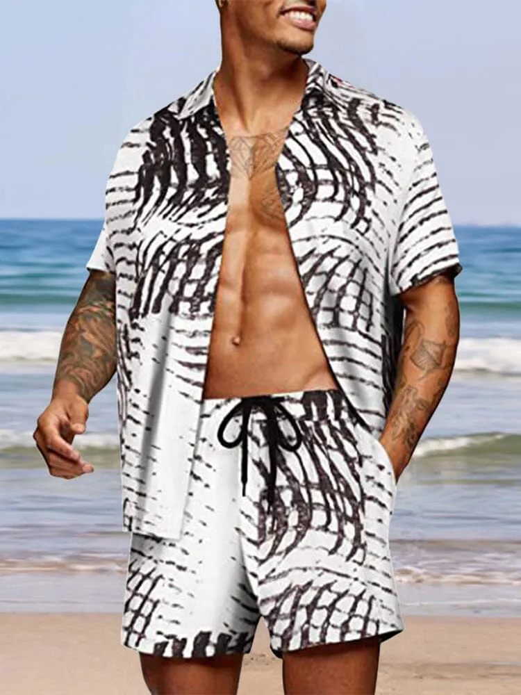 Casual Hawaiian Printed Beach Set