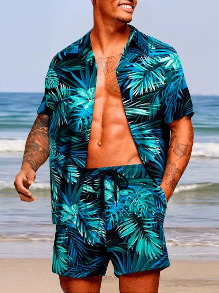 Casual Hawaiian Printed Beach Set