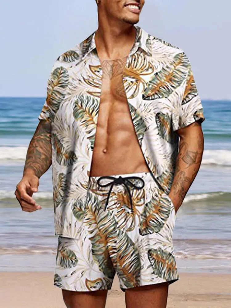 Casual Hawaiian Printed Beach Set