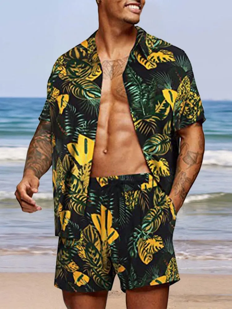 Casual Hawaiian Printed Beach Set