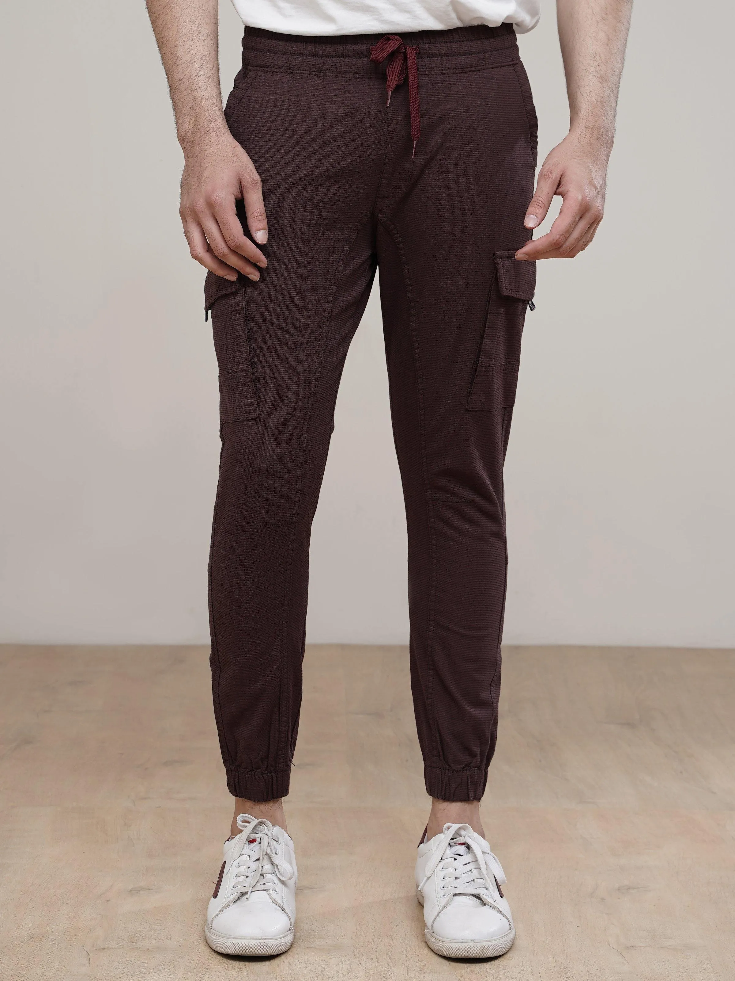 CASUAL JOGGER  TROUSER MAROON