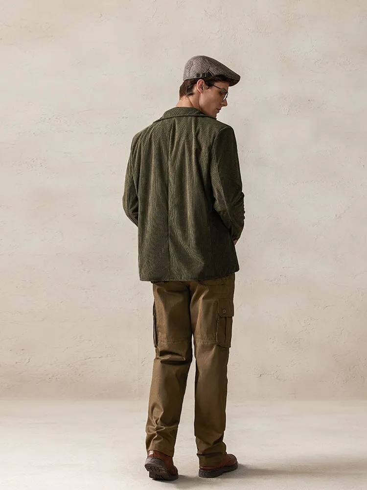 Casual Multi Pockets Corduroy Jacket