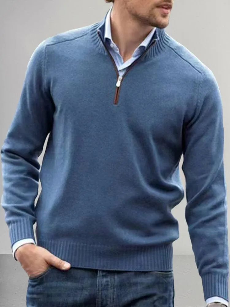 Casual Quarter Zip Pullover Sweater