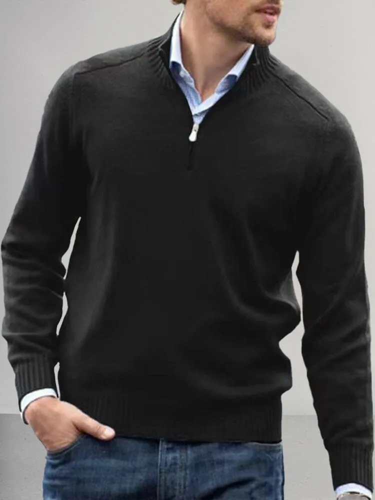 Casual Quarter Zip Pullover Sweater