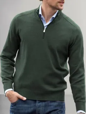 Casual Quarter Zip Pullover Sweater