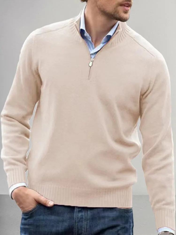 Casual Quarter Zip Pullover Sweater