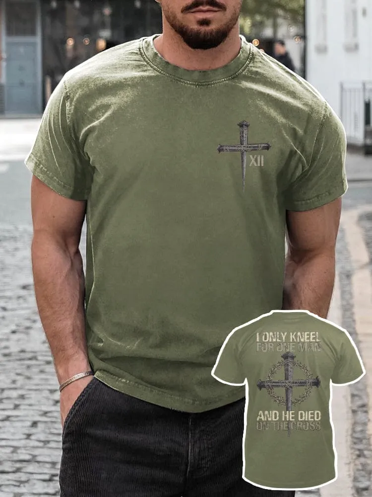 Casual Soft Crucifix Printed T-shirt