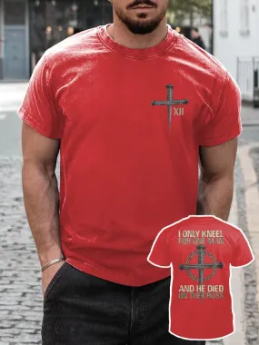 Casual Soft Crucifix Printed T-shirt