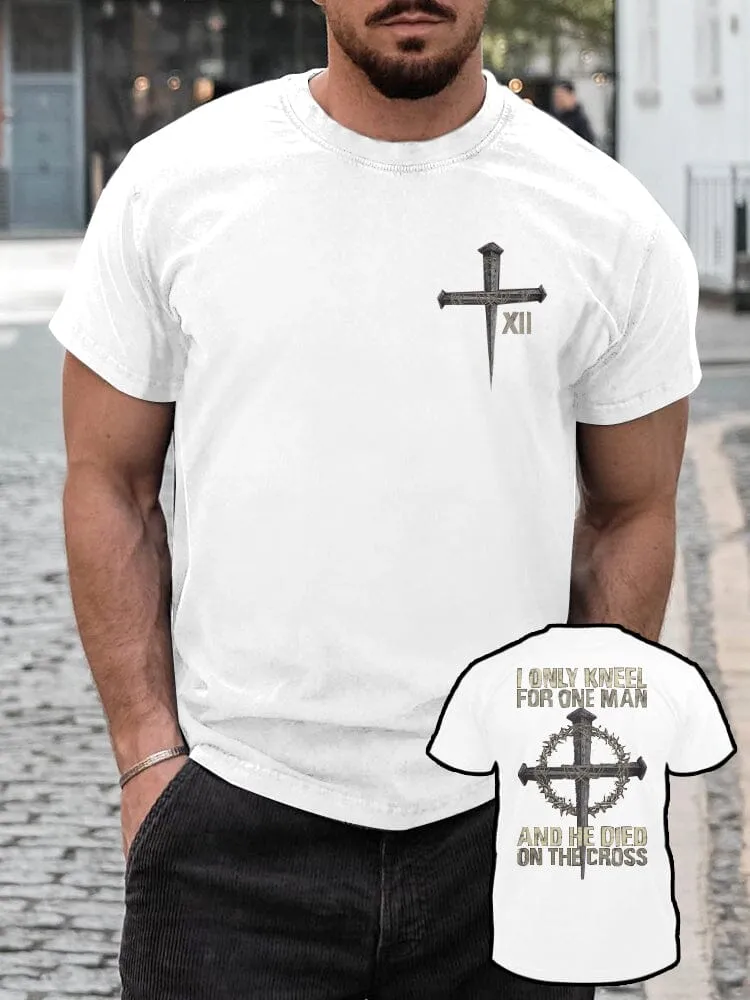 Casual Soft Crucifix Printed T-shirt