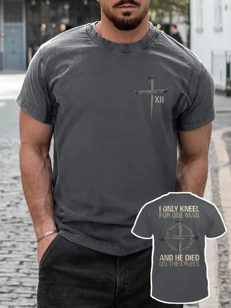 Casual Soft Crucifix Printed T-shirt