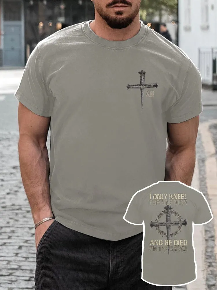 Casual Soft Crucifix Printed T-shirt