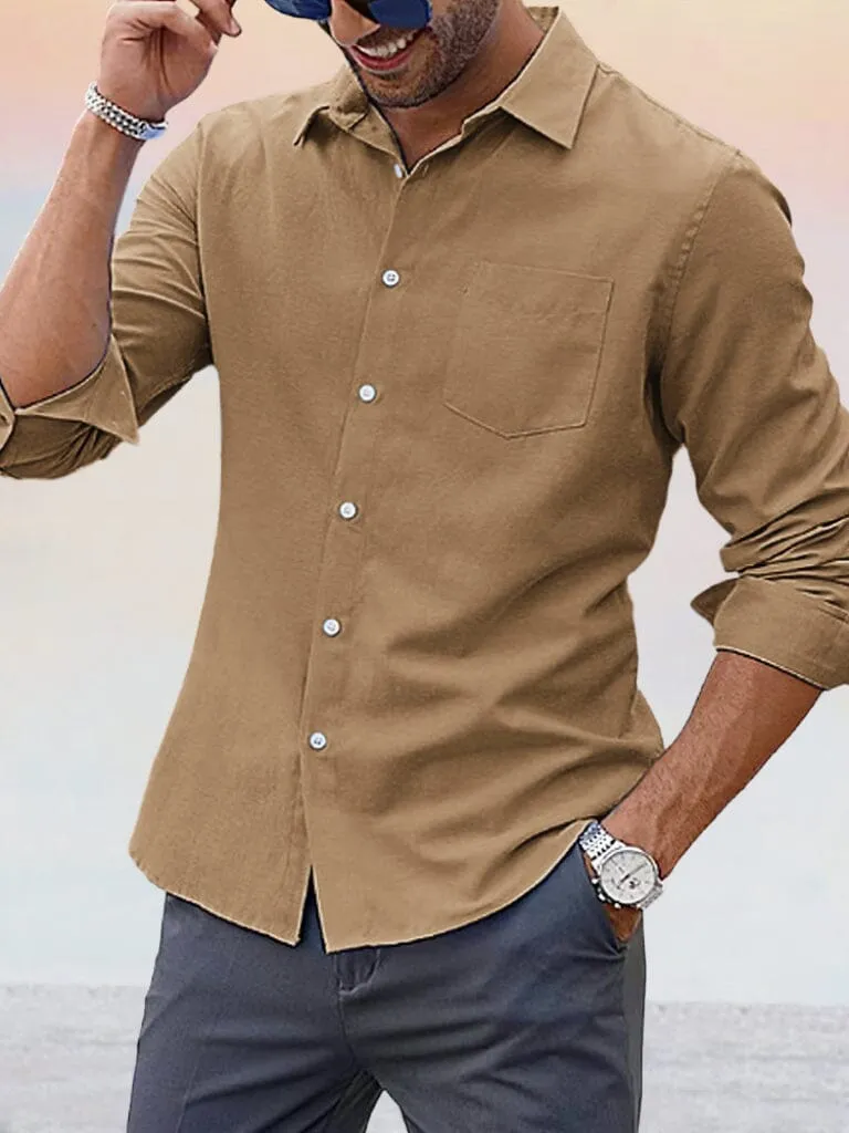 Casual Solid Oxford Shirt