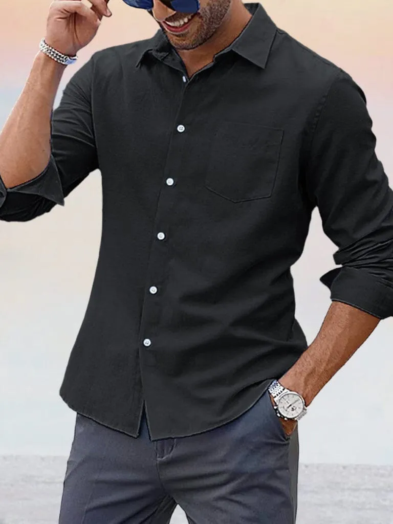 Casual Solid Oxford Shirt