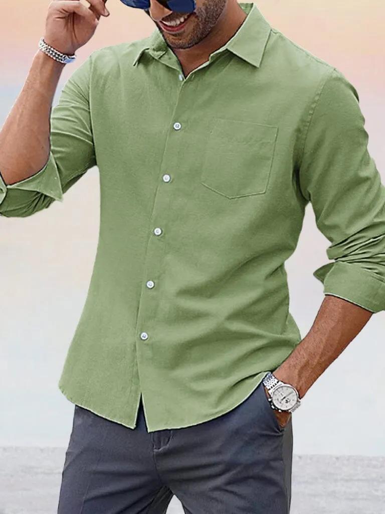 Casual Solid Oxford Shirt