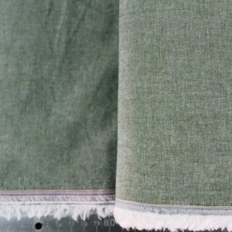 Chambray Cotton - Forest Green