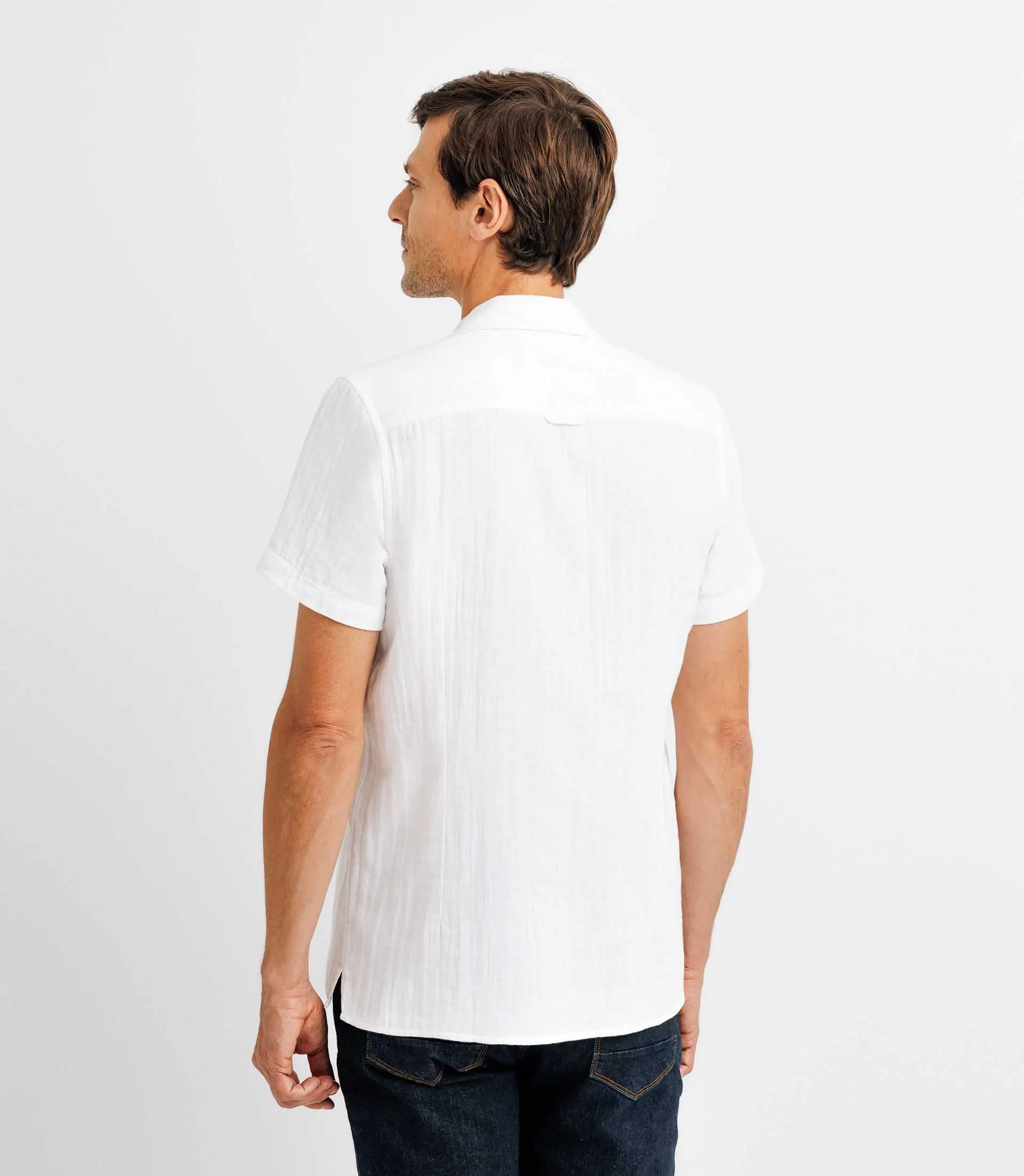 Chemise casual coupe fit blanche