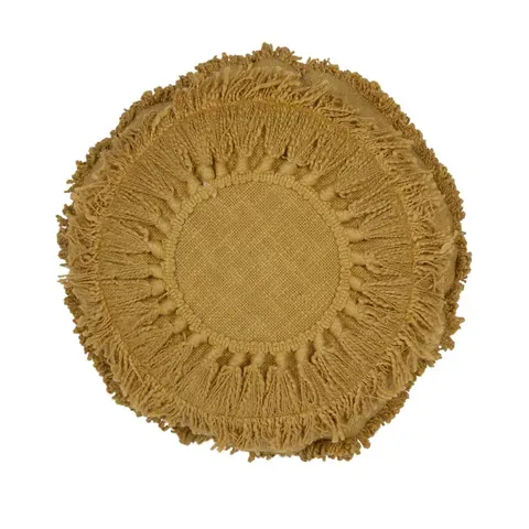 Colette Cotton Cushion - Ochre