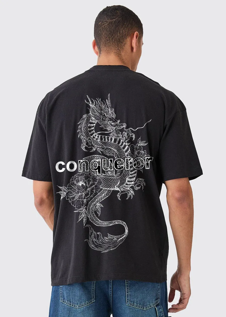 Conqueror Men Oversized Printed T-Shirt