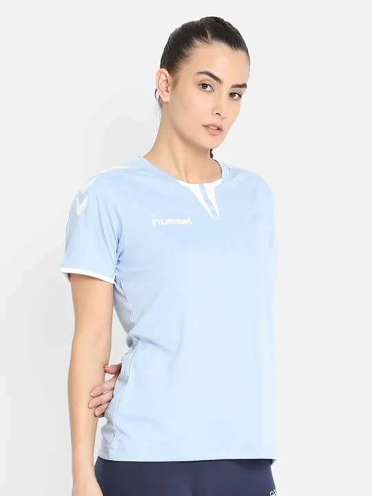 Core Ss Women Polyester Blue T-Shirt