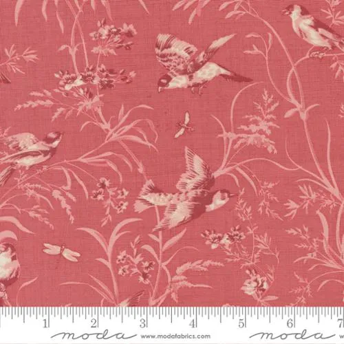 Cotton Fabric, ANTOINETTE FADED RED 13950 16 by French General for Moda Fabrics