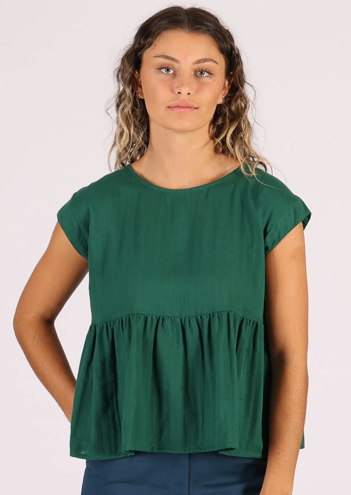 Cotton Thrills Top Evergreen