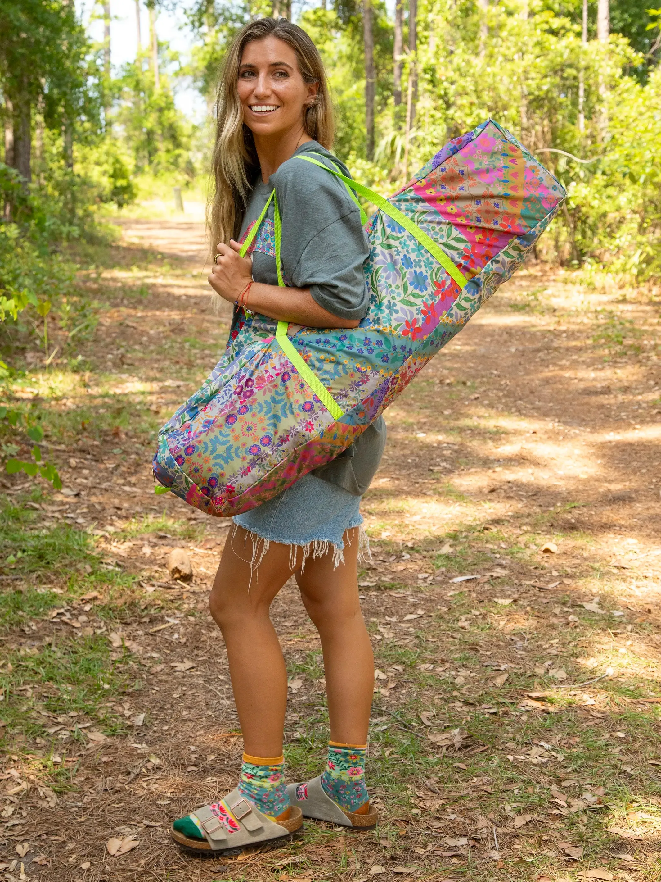 Cozy Cottage Camp Tent - Folk Flower Patchwork