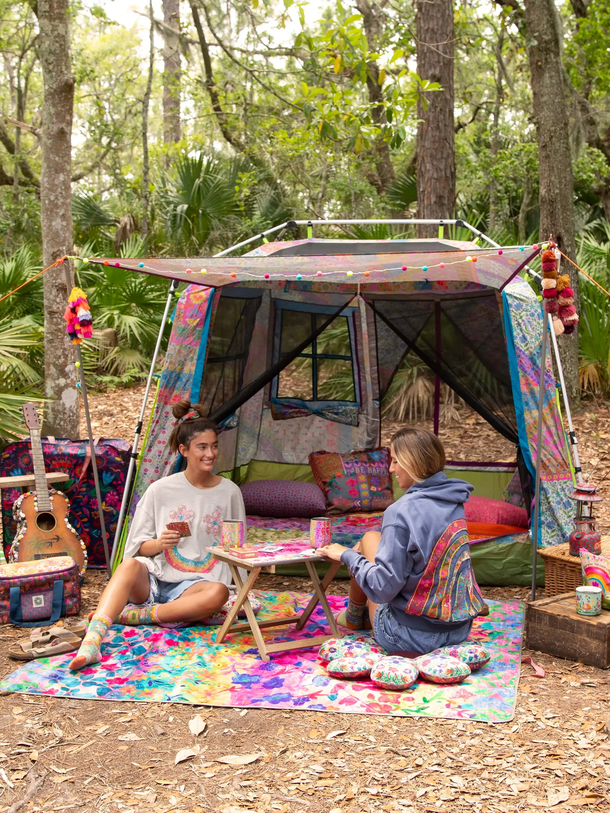 Cozy Cottage Camp Tent - Folk Flower Patchwork