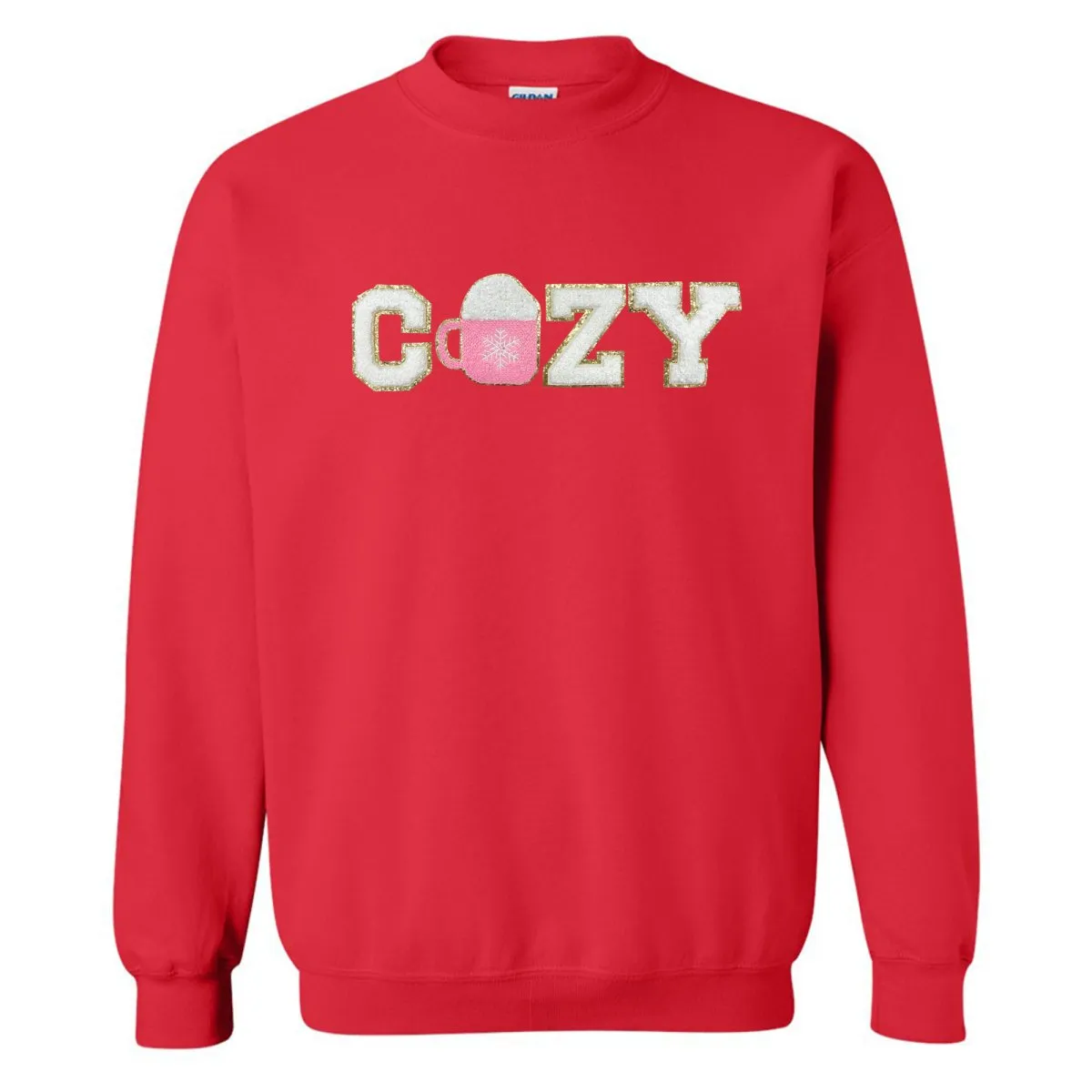 'Cozy' Letter Patch Crewneck Sweatshirt