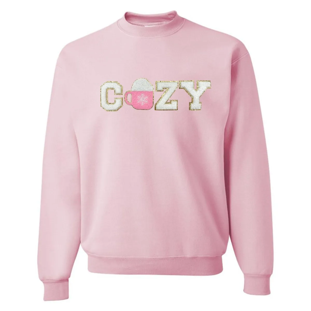 'Cozy' Letter Patch Crewneck Sweatshirt