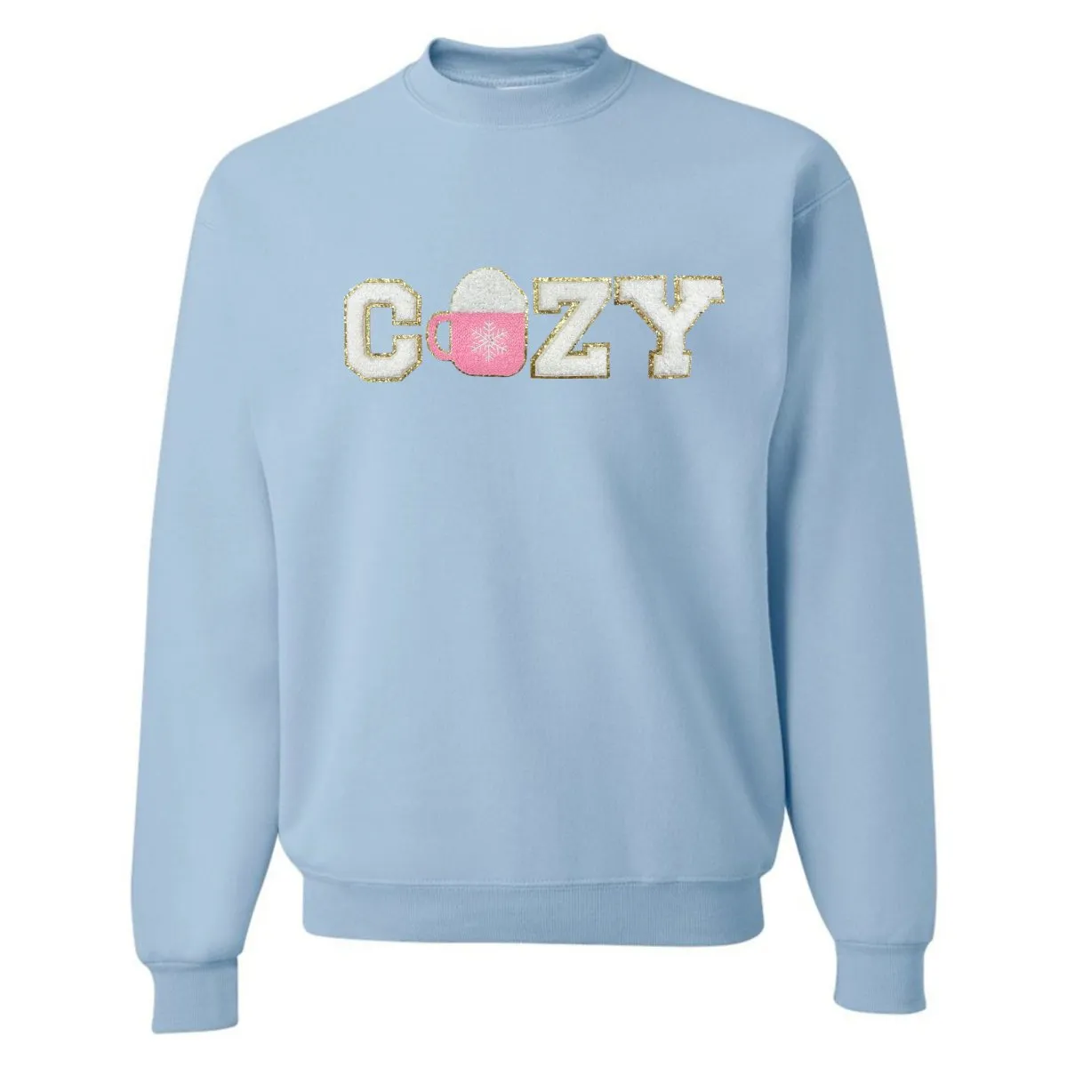 'Cozy' Letter Patch Crewneck Sweatshirt