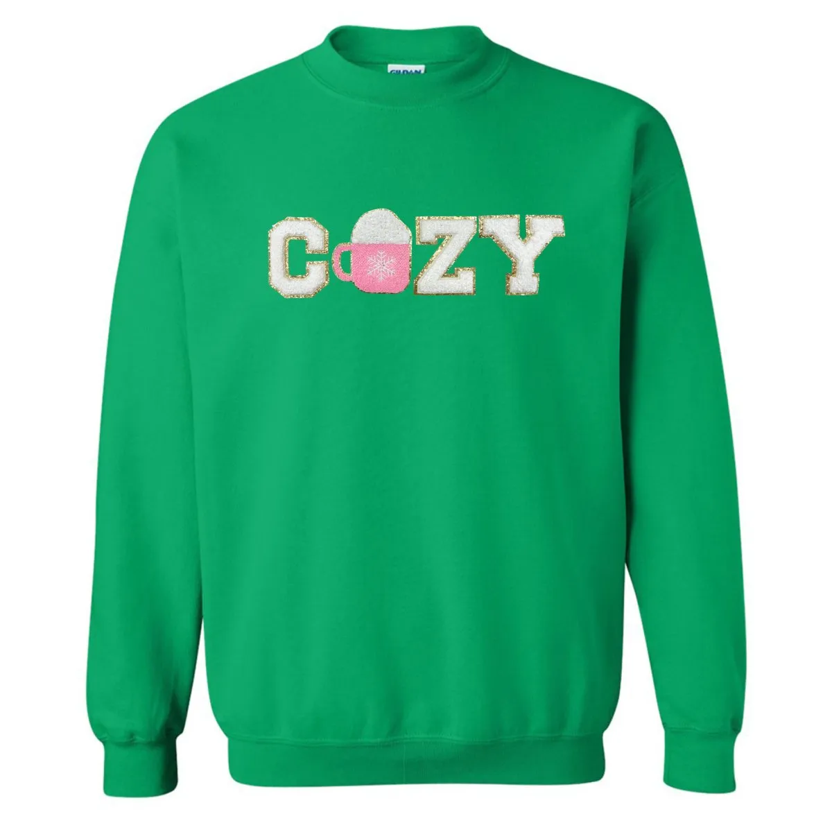 'Cozy' Letter Patch Crewneck Sweatshirt