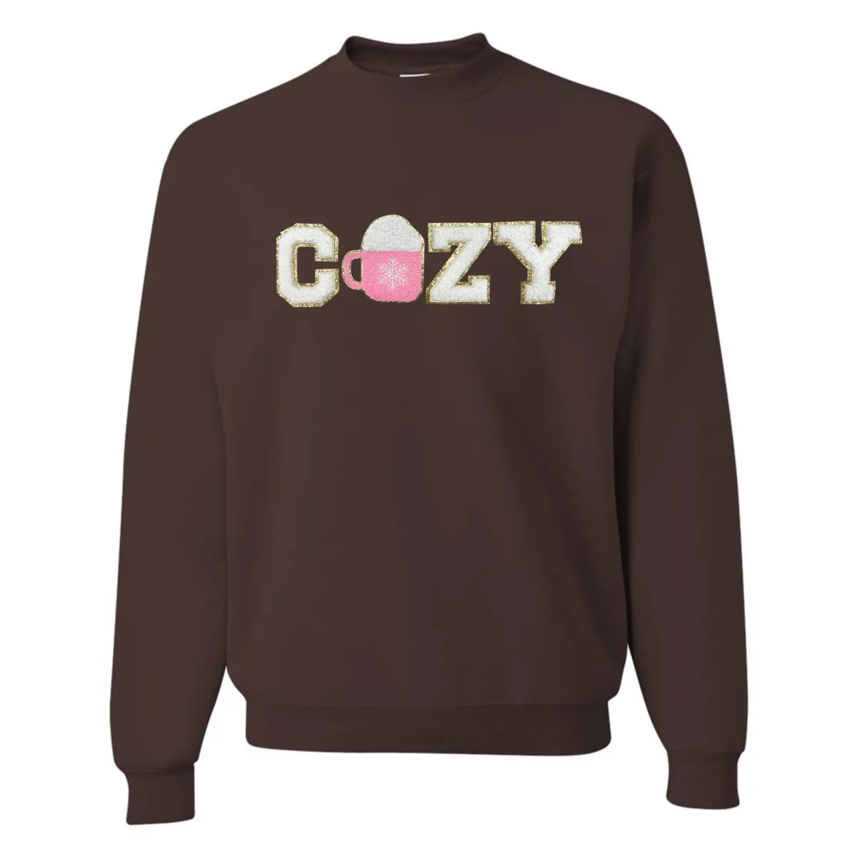 'Cozy' Letter Patch Crewneck Sweatshirt