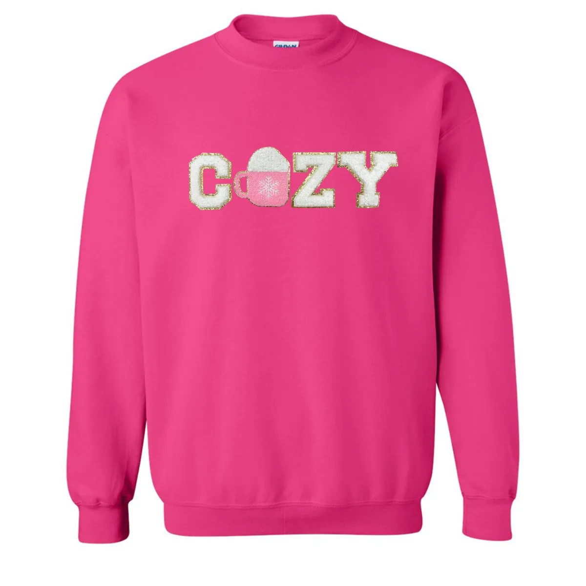 'Cozy' Letter Patch Crewneck Sweatshirt