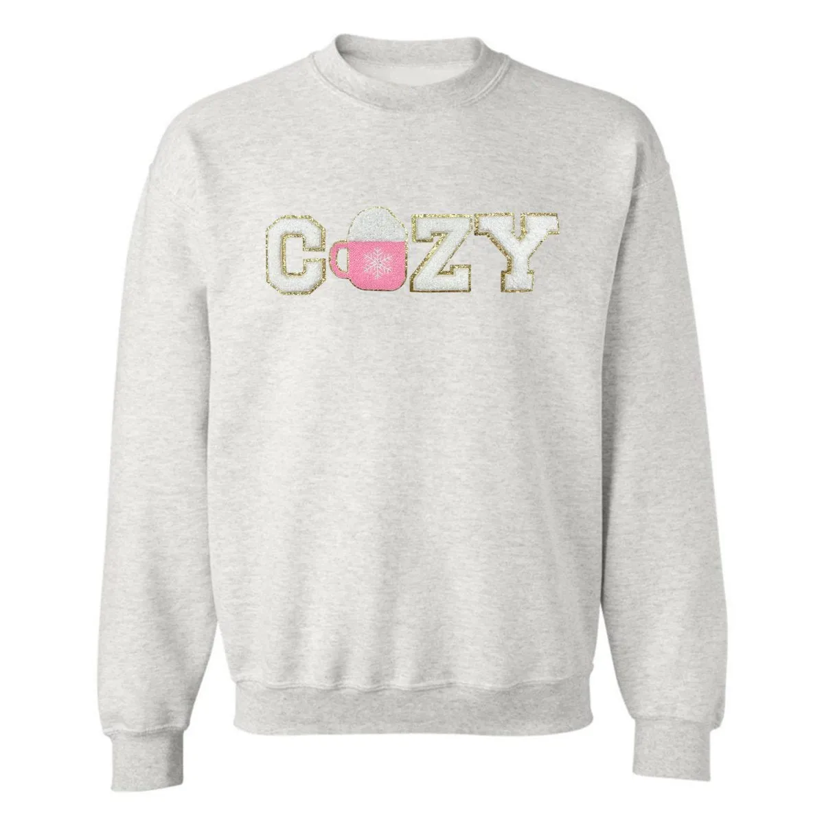 'Cozy' Letter Patch Crewneck Sweatshirt