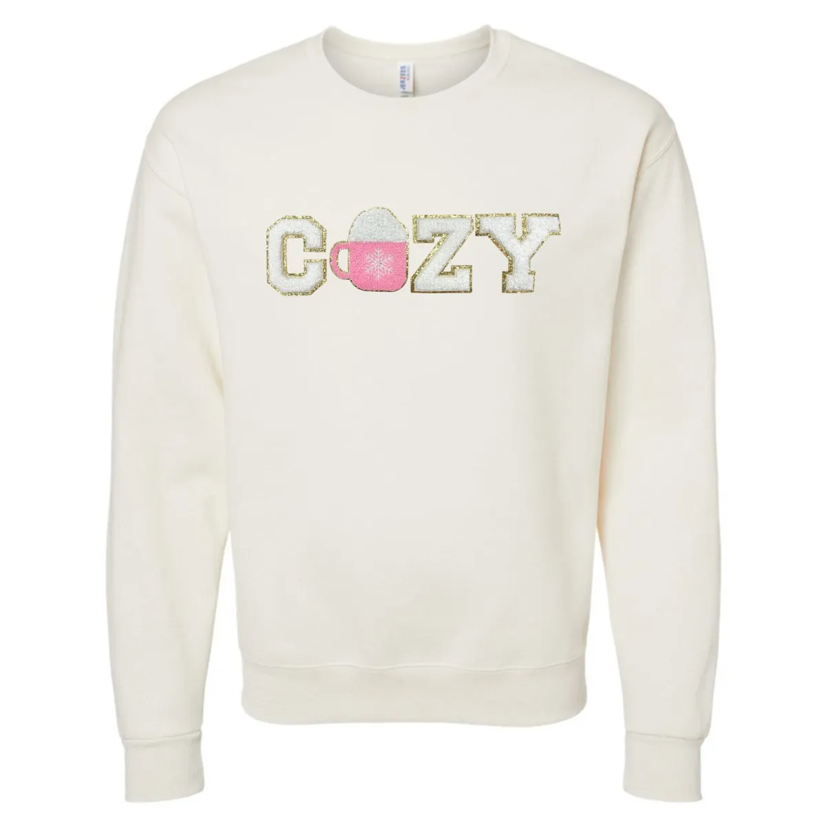 'Cozy' Letter Patch Crewneck Sweatshirt