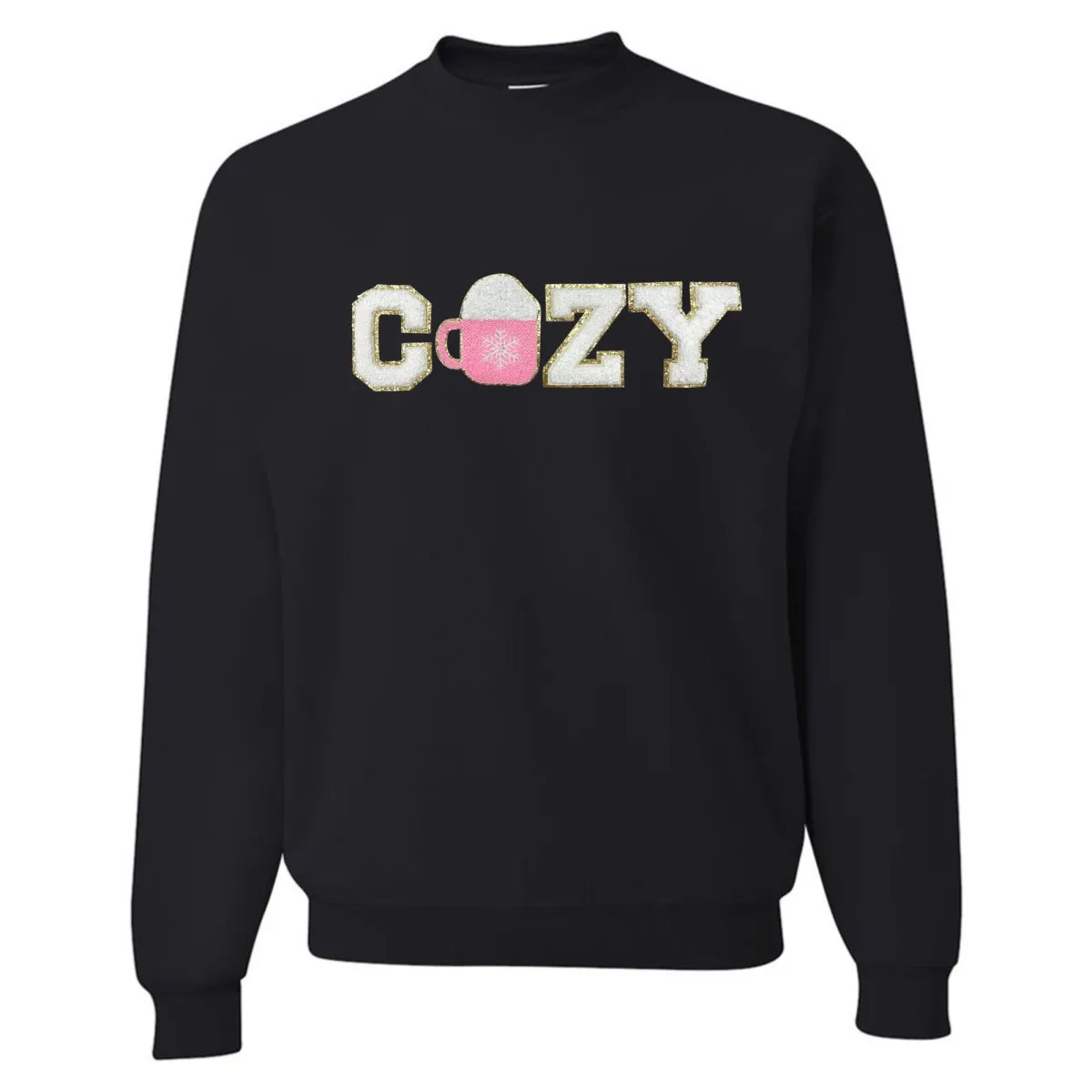 'Cozy' Letter Patch Crewneck Sweatshirt