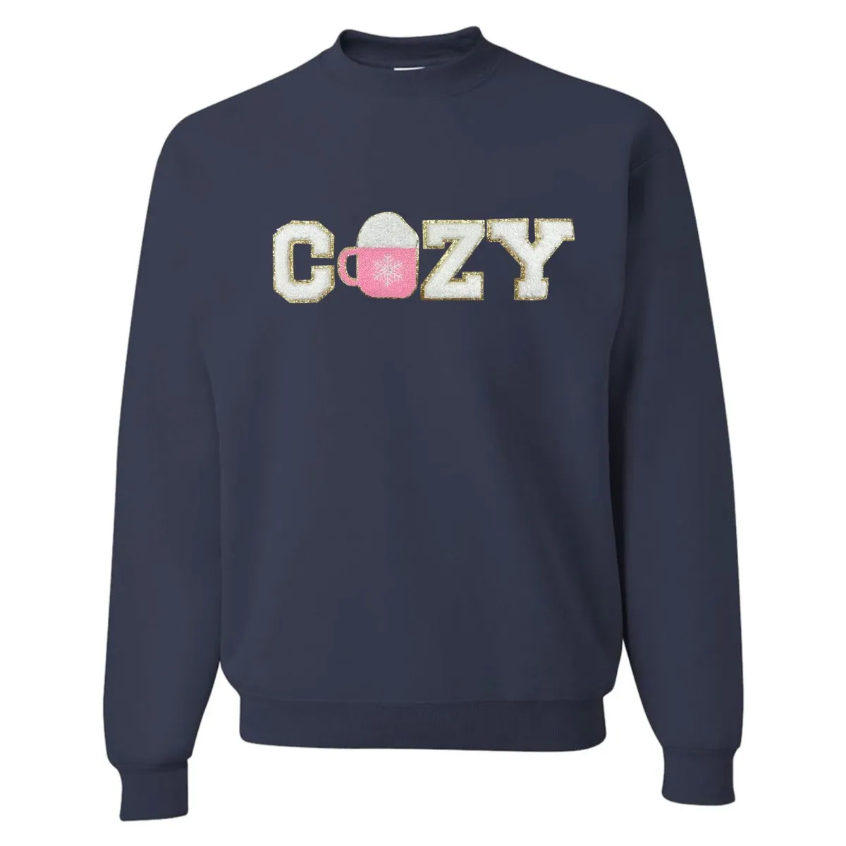 'Cozy' Letter Patch Crewneck Sweatshirt